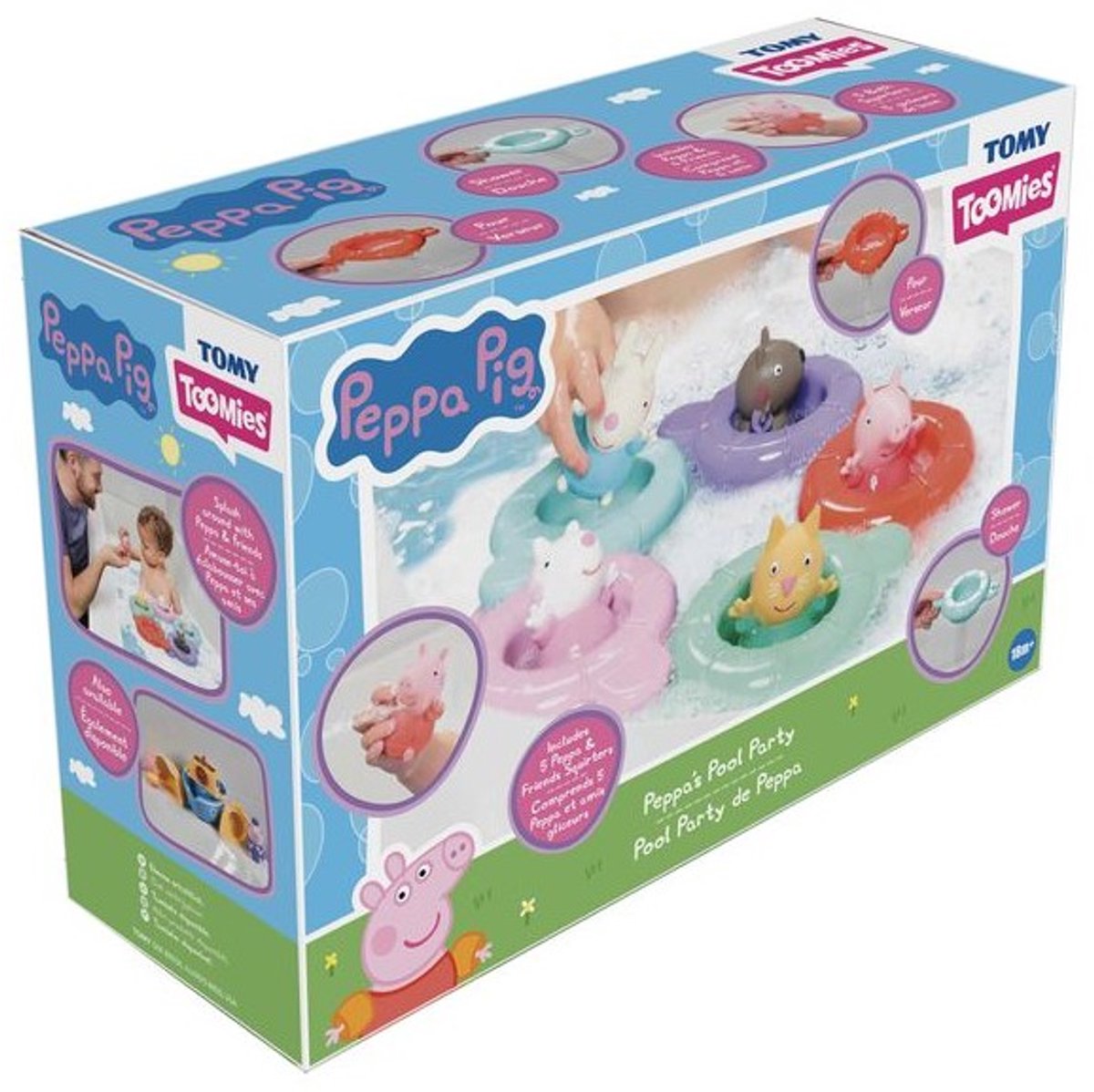 Tomy Toomies Peppa Pig Badespielzeug – Peppas Poolparty – Sinnesspielzeug.