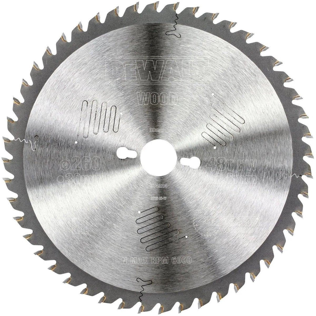 Dewalt Kreissägeblatt für Holz | extrem | ø 260mm Achsloch 30mm 48t - dt4324-qz