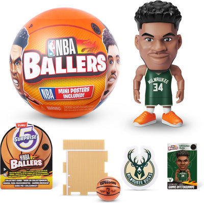 5 Überraschungs-NBA-Baller von Zuru – 1 Überraschungsball – mit Mini-Poster
