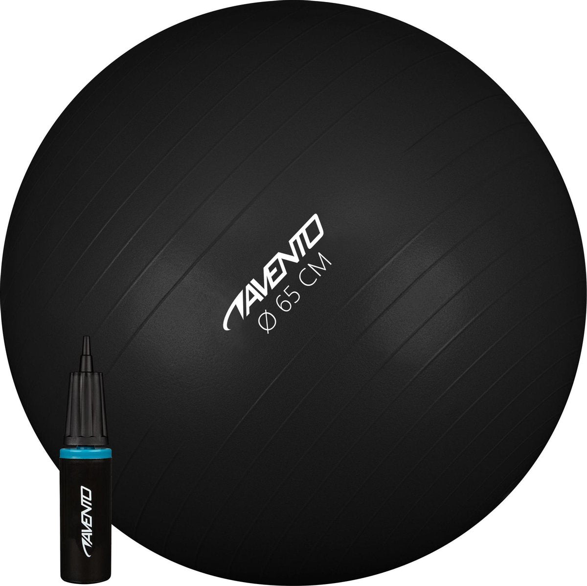 Avento Fitnessball - Gymnastikball - mit Pumpe - ø 65cm - Schwarz