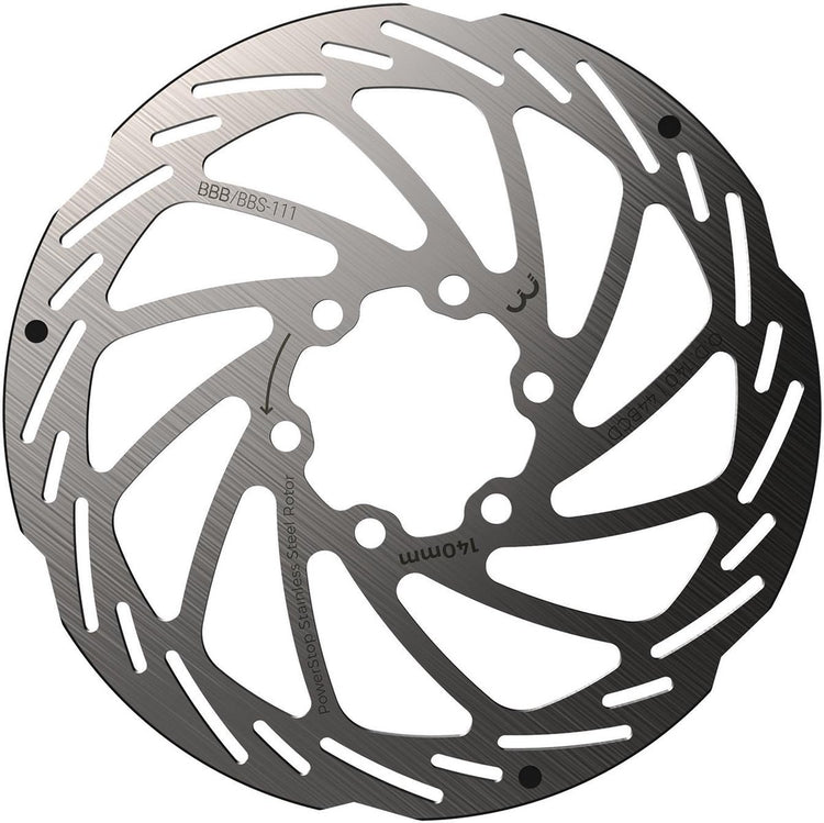 BBB Cycling Scheibenbremse Power Stop 6-Loch Bremsscheibe BBS-111 – Silber – 140 mm