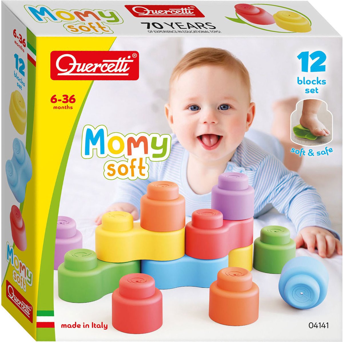 Quercetti Momy Soft Building Blocks, 12dlg.