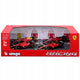 Bburago 78514 F1 Ferrari F1-75 SF-23 Sainz Leclerc 1:43 Modellbausatzauto, 4 Einheiten, Rot