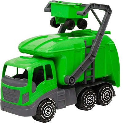 Plasto Müllwagen grün 40 cm – Spielzeugfahrzeug – Recycling-LKW – großer LKW – realistisches Spiel – stabiler Kunststoff – hergestellt in Finnland – ab 1 Jahr