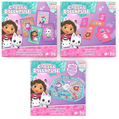 Spinmaster Gabby's Dollhouse Popup -Spiel, Kartenspiel, Domino's Child's Game