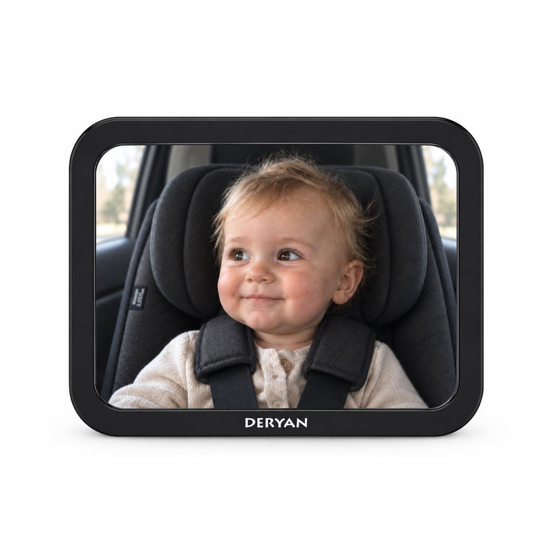 Deryan Luxus XL Baby-Autospiegel verstellbar – Kinder-Autospiegel – Baby-Rücksitzspiegel