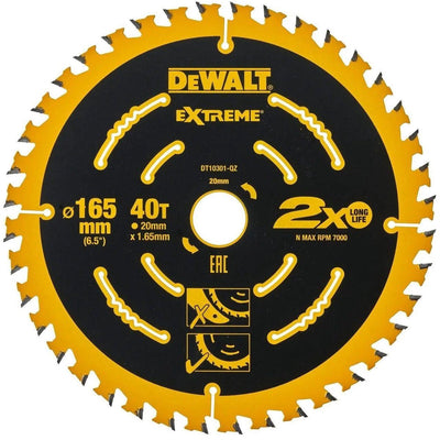 Dewalt Extreme Framing Series – Kreissägeblatt – 165 mm – 40 Zähne – für die Holzbearbeitung