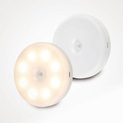 Eglo Cascia Wandlampen-Set 2-teilig – Schrankbeleuchtung Treppenbeleuchtung – Bewegungssensor – LED – ø 8,5 cm – weiß – wiederaufladbar kabellos – magnetisch