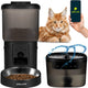 Peluvio Festfutterspender mit Kamera-Trinkbrunnen – 4,5 l automatischer Katzenfutternapf mit App – 3 MP Nachtsicht – 2,5 l Trinkbrunnen mit Filtern – WLAN – 5 Mahlzeiten am Tag – Edelstahlnapf – Batterie-Backup
