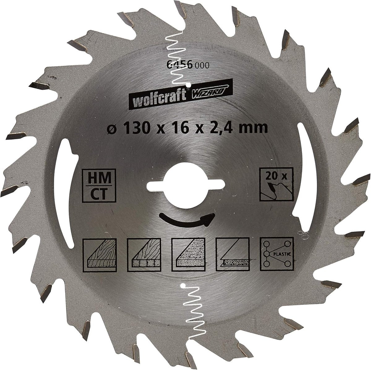 Wolfcraft - Kreissägeblatt 130x16mm - 20 Zähne - Sägeblatt für Kreissäge - Silberserie - 6456000
