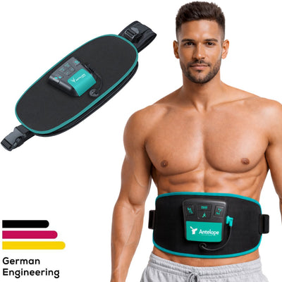 Beurer Antelope Corefit II EMS-Trainer – elektrischer Bauchmuskeltrainer Rückenmuskeltrainer – 9 Programme – einstellbare Intensität – Taillenumfang 75–130 cm – inkl. Batterien – für Damen und Herren – 3 Jahre Garantie
