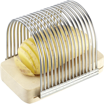 Westmark Kartoffelschneidehilfe, 14 x 9,3 x 10,3 cm, Edelstahl, Holz, 10722260