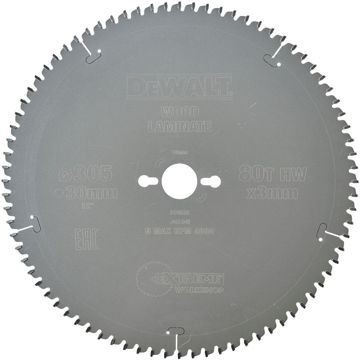 Dewalt Sägeblatt Hartmetall 80 Zähne TCG – ø 305 x 30 mm