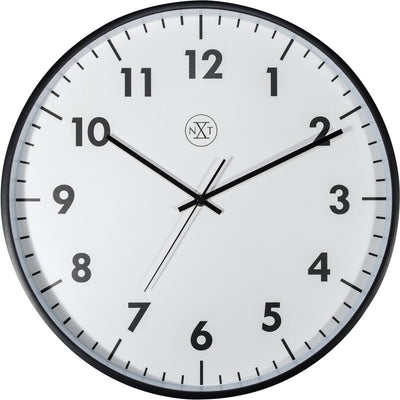 Nexttime nxt new – Wanduhr – 40 cm – Kunststoff – schwarz – geräuschlos