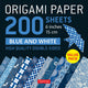 Tuttle Publishing Origami-Papier 200 Blatt blaue und weiße Muster 6 (15 cm)