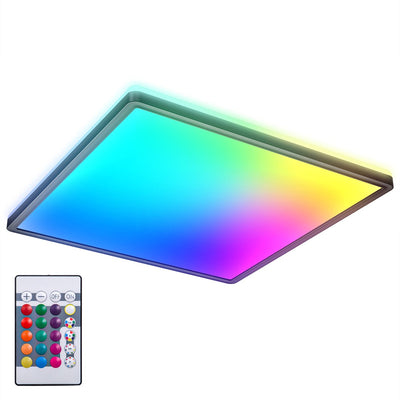 Briloner b.k.licht - RGB-LED-Deckenleuchte - schwarz - dimmbar - mit indirektem Licht - farbiges Licht - mit Fernbedienung - L: 42cm