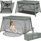 Lionelo Mila – 2-in-1-Reisebett-Campingbett – leicht – 2 Höhenpositionen – 4 cm T25-Matratze – 360°-Mesh-Belüftung – schnell kompaktes Zusammenfalten – Seiteneingang mit Reißverschluss – inklusive Tragetasche – abnehmbarer waschbarer Bezug