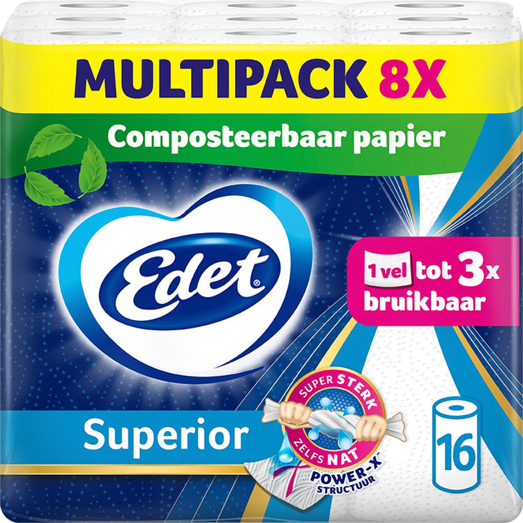 Edet Superior Küchenpapier 8 x 2 Rollen