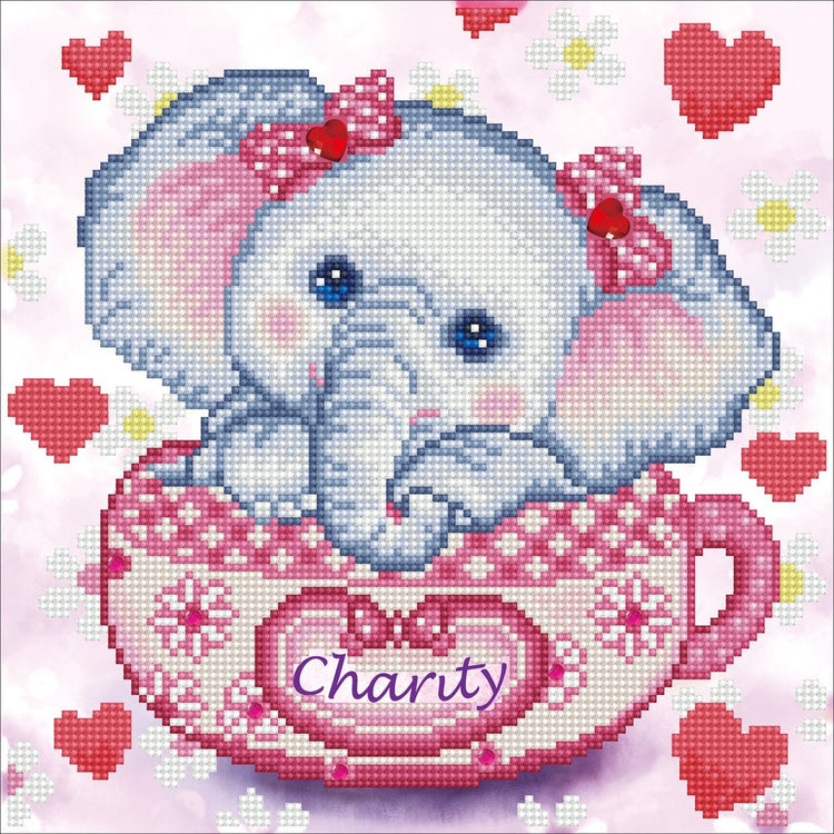 Diamond dotz® Diamond Dotz Charity Elefant – Diamantmalerei – 7.756 Dotz – 30 x 30 cm