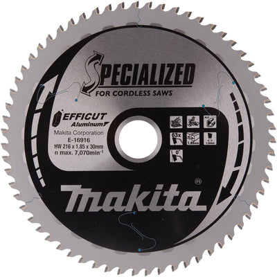 Makita Zubehör Kappsägeblatt Aluminium | Wirkung 216x30mm 63t 0g - e-16916 - e-16916