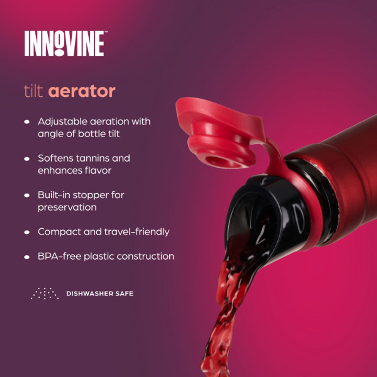 Innovine™ Weinbelüfter – Kippbelüfter in Himbeere