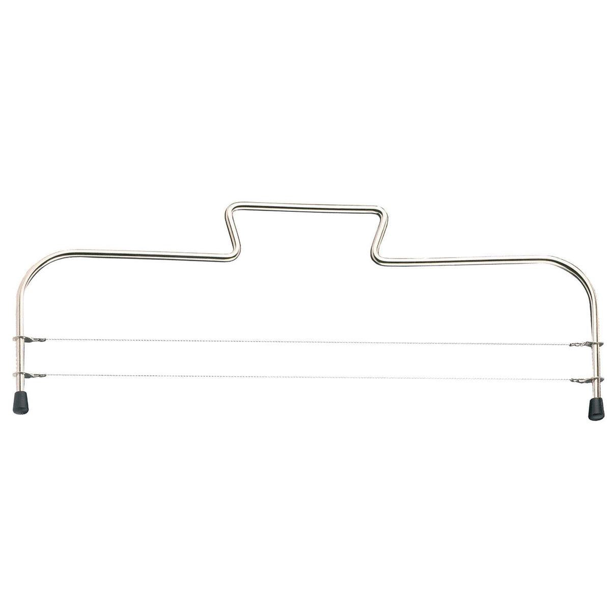 Westmark Tortenschneider mit 2 gezahnten Schneidedrähten, Edelstahl, Länge: 32 cm, Simplex Duo, Silber, 71602270