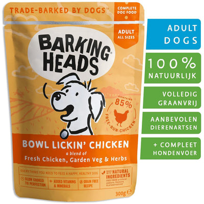 Barking Heads Bowl Licking Chicken - Hundefutter - Nassfutter - Bio - 10 x 300gr