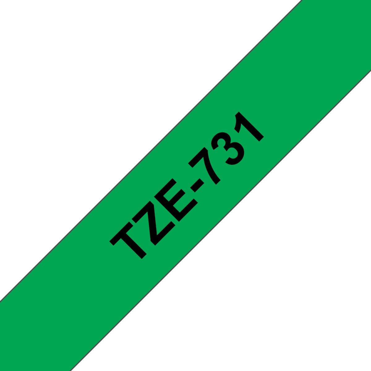 Brother tz-731 12 mm – Schwarz auf Grün – laminiert (8 m)