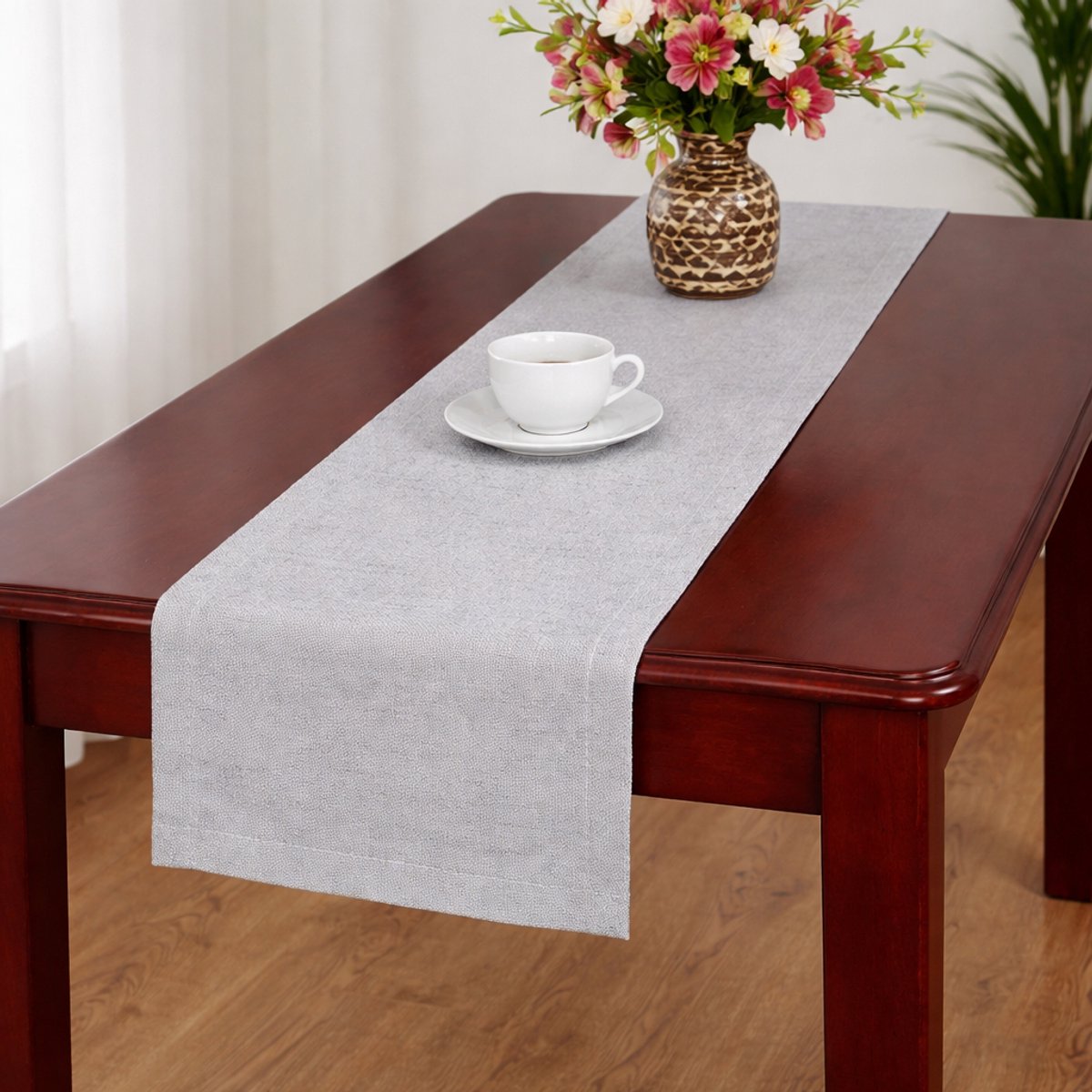 Arti casa Tischläufer 35x150 cm – Tischläufer hellblau uni – Tischläufer für Esstisch – längliche Tischdekoration – grau