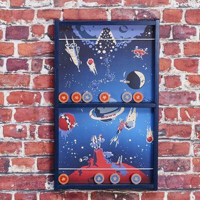 Vilac Holz-Shuffleboard-Weltraum-Lernspiel für Kinder.