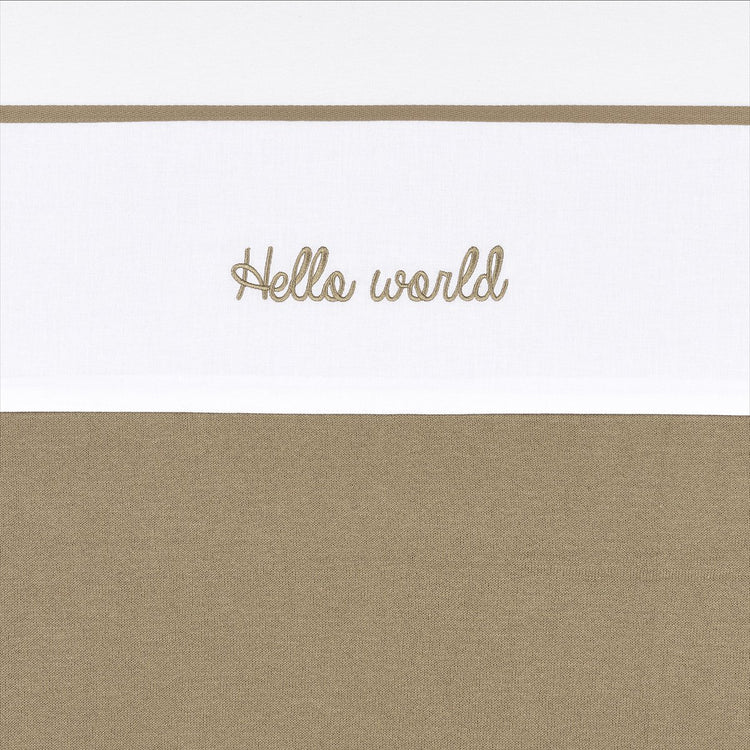 Meyco Baby Hello World Bettlaken – Taupe – 100 x 150 cm – 0,3 Tog
