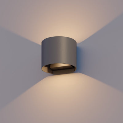 Calex LED-Wandleuchte Verona – oval – nach oben und unten geführt – verstellbarer Abstrahlwinkel – 7 W – Gartenbeleuchtung – modernes Design – warmweißes Licht – für drinnen und draußen – Anthrazit