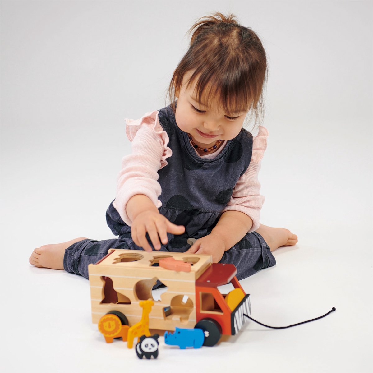 Mentari-Sortierwagen – Safari – 23 x 12,5 x 11 cm – Holz – 2 Jahre