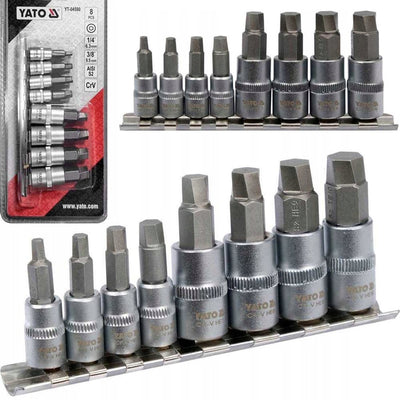 Yato Schraubenentferner-Bit-Set, 8-teilig, Sechskantschrauben M6-M10