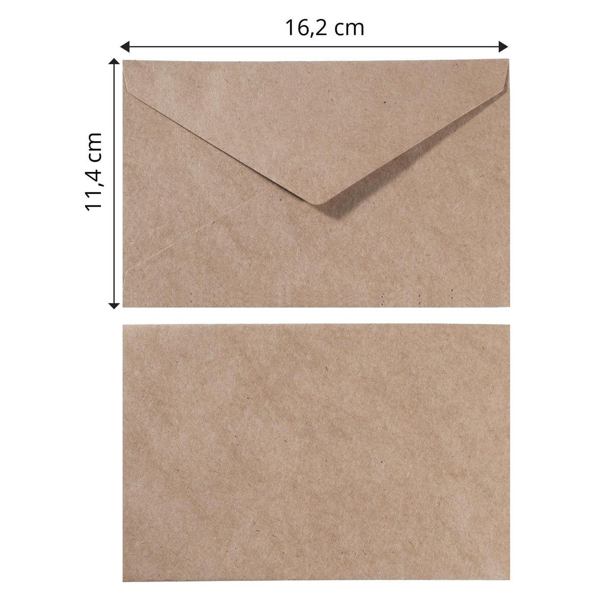 Florence-Umschläge in stabiler Qualität, kraftbraunes Rechteck, 25 Stück, 11,4 x 16,2 cm