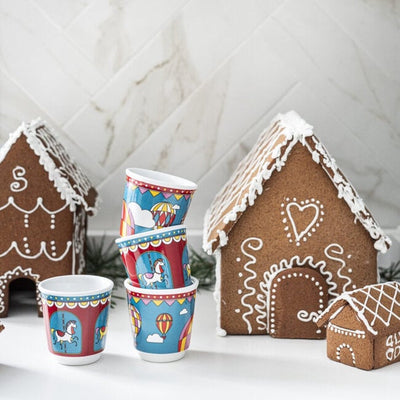 Bialetti Winter Wonderland Espressotassen 80 ml – 4er-Set – Keramik – limitierte Auflage
