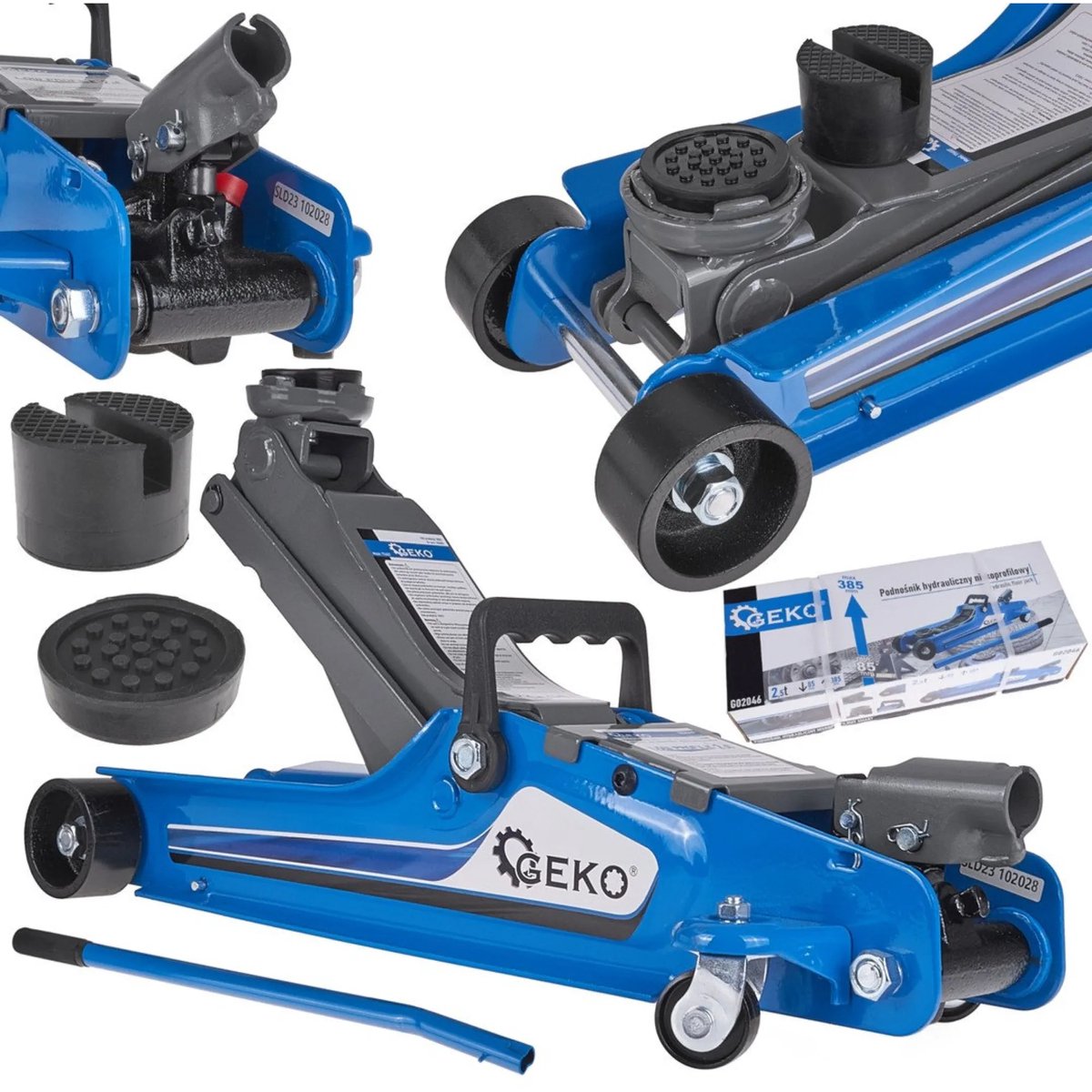 Geko-Hydraulikheber – niedriges Profil – 2,5 Tonnen – 85 mm Mindesthöhe