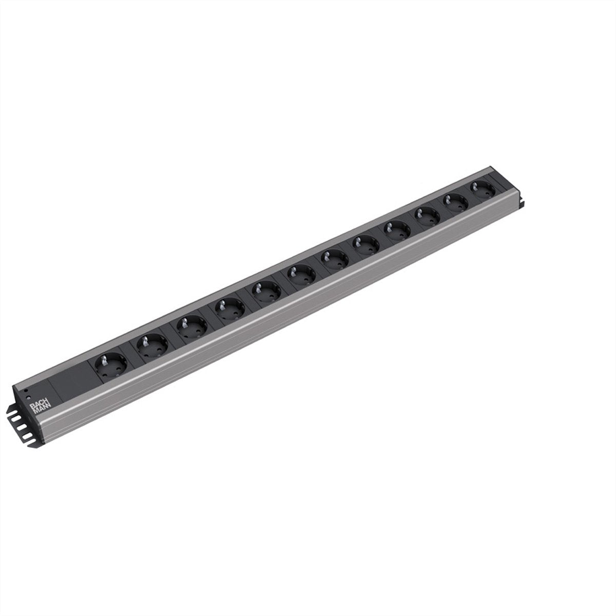 Bachmann 300.002 12ac Steckdose(n) 2m schwarz, graue Stromverlängerung