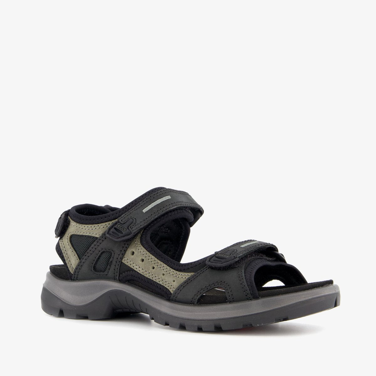 Ecco Onroads Leder Damen Sandalen Schwarz Grün - Größe 37
