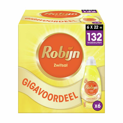 Robijn kleines, leistungsstarkes Flüssigwaschmittel – Color Zwitsal – 6 x 22 Wäschen – Vorteilspackung