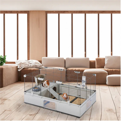 Ferplast modularer 2-Käfig – Käfigstall – 109 x 72 x 56 cm, schwarzgrau