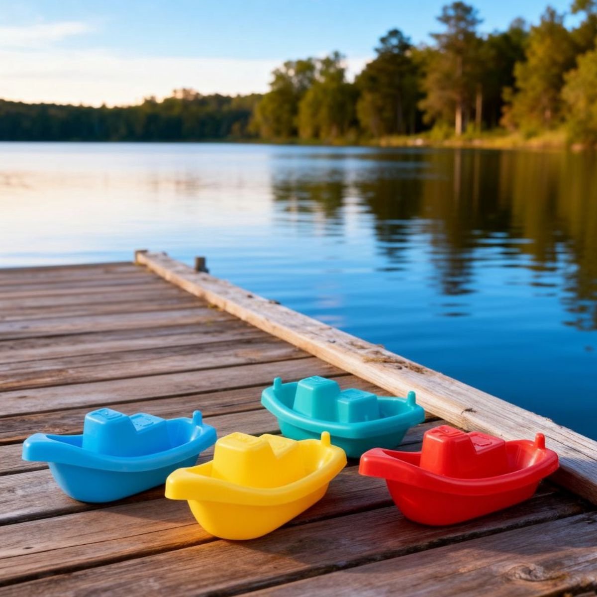 Let's Play Eddy Toys Badeboote 5 Teile – Badespielzeug Kinder – Schwimmende Boote – Wasserspielzeug Bad und Pool