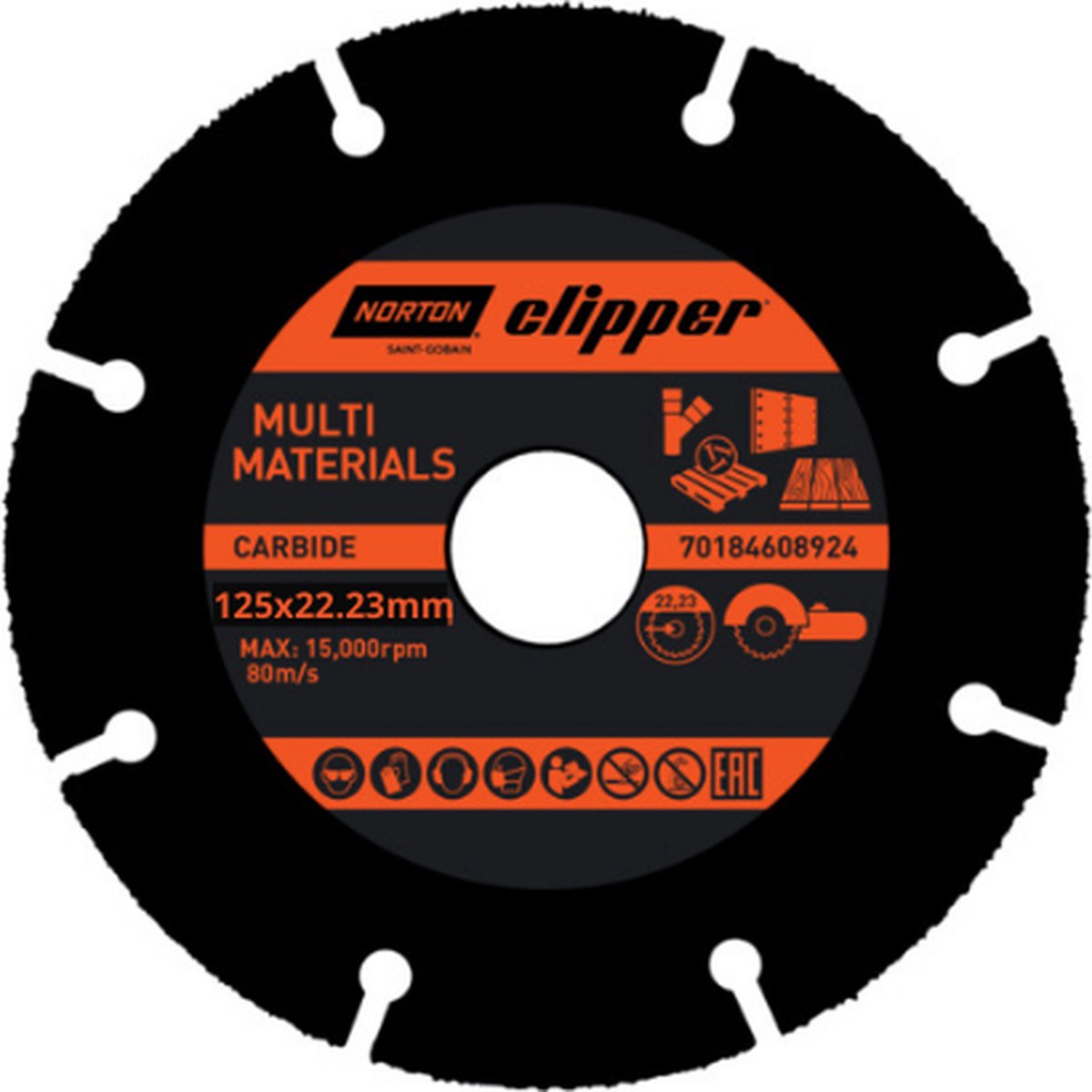 Norton Clipper Multi Materials – Hartmetall-Trennscheibe – 125 mm – für den Winkelschleifer