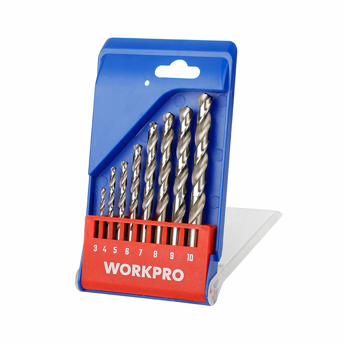 Workpro Bohrerset 3, 4, 5, 6, 7, 8, 9 und 10 mm Metall 8-teilig