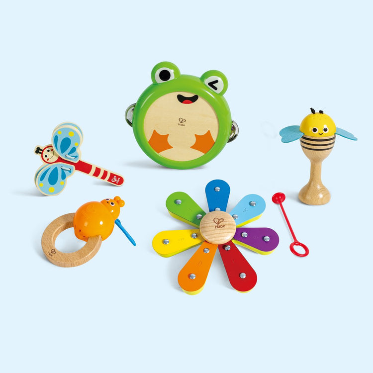 Hape Nature Band Rhythm Kit – Natur-Percussion-Instrumente-Set für Kinder ab 2 Jahren – 6-teilig