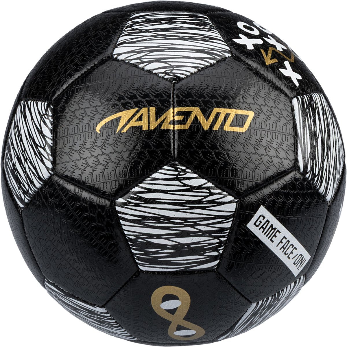 Avento Fußball - Tic Tactic - Schwarz - Größe 5 - ø ca. 22 cm - extra stark