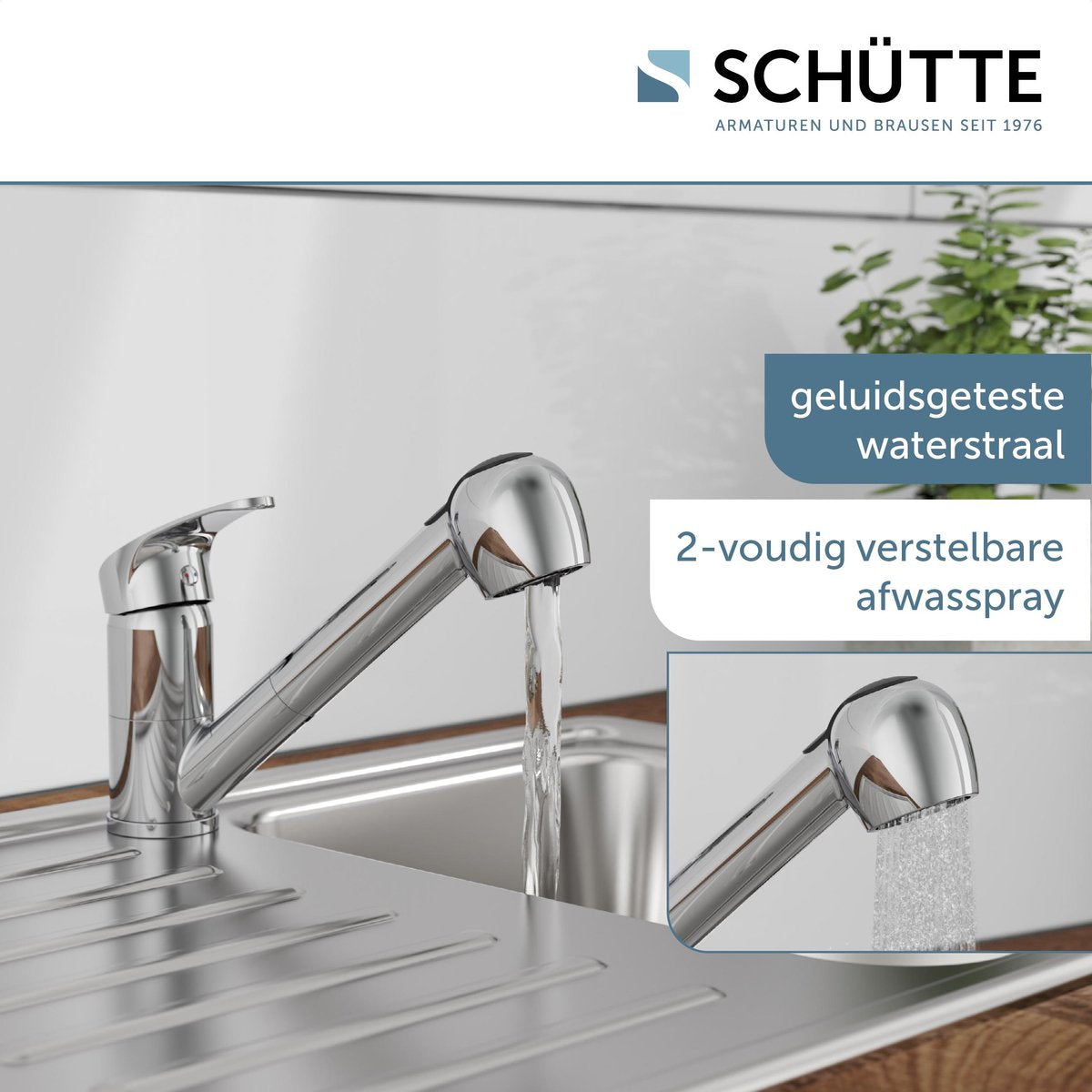 Schütte Schütte One -Button Mixer Einwegguss -Spout Diziani Chrom -Colored