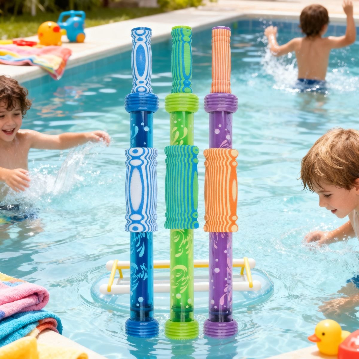 Eddy Toys Water Shooter – Wasserspritze mit Pumpmechanismus – Sommerspielzeug – Schaumstoffgriff – verschiedene Farben