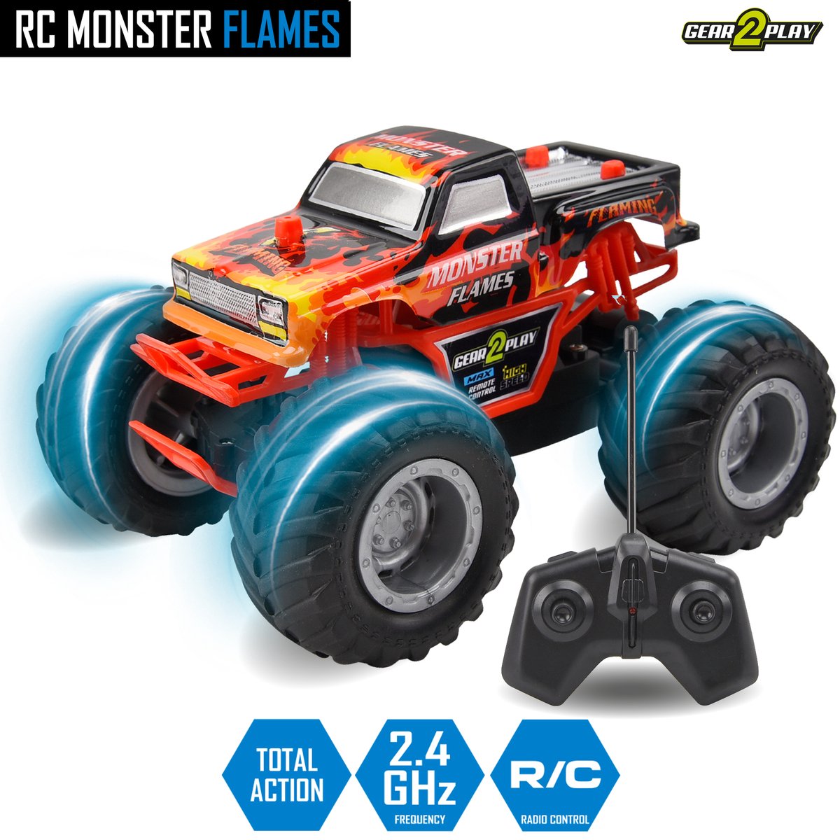 Gear2Play RC Lenkbare Auto Monster Flammen