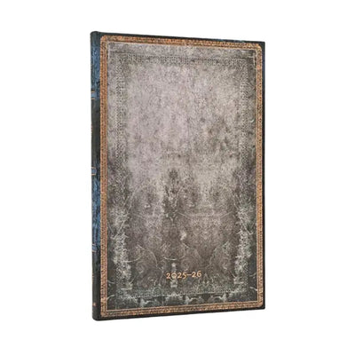 Paperblanks 2026 Taubengrau (Altlederkollektion) Maxi-18-Monats-Vertikal-Hardcover-Flexi-Tagesplaner 2025–2026 (Elastikbandverschluss)